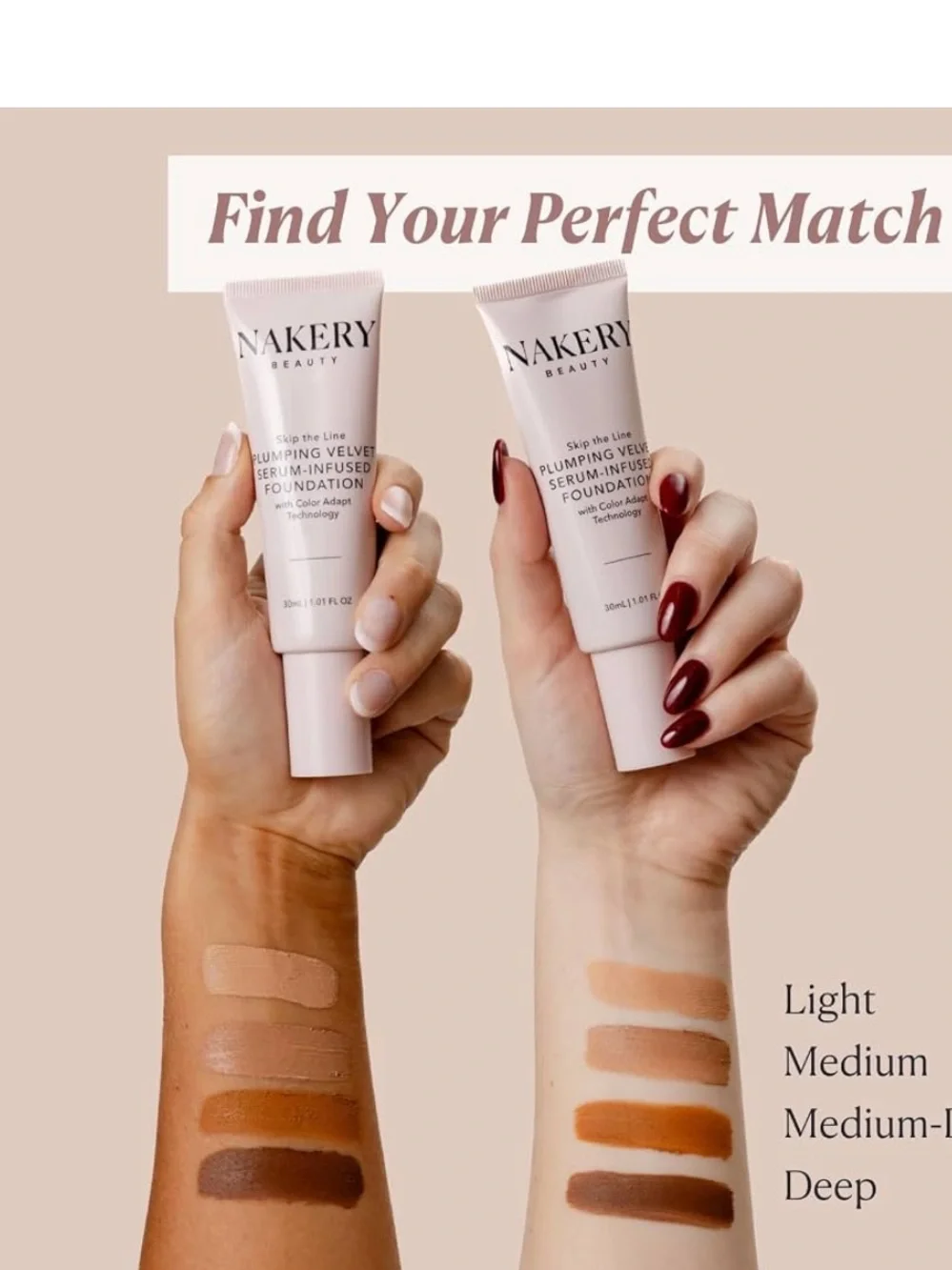 Plumping Velvet Serum-Infused Foundation - Pink (Light) -NIB